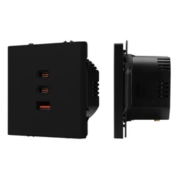 Фото #1 товара Механизм розетки с быстрой USB зарядкой SCT-NOBE-MUACC-SFPL-FC-BK (65W, QC3) (Arlight, -)