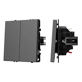 Фото #1 товара Механизм звонкового выключателя двухклавишный SWT-NOBE-MKR2-SFPL-GR (230V, 10A) (Arlight, Серый базальт)