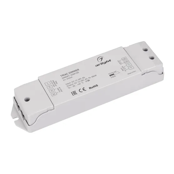 Фото товара Диммер SMART-DIM105 (12-48V, 8A, TRIAC) (Arlight, IP20 Пластик, 5 лет)