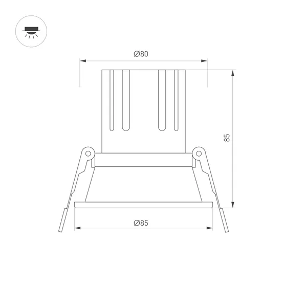 Фото #2 товара Светильник MS-FLOW-BUILT-R85-12W Day4000 (BK, 55 deg, 230V) (Arlight, IP20 Металл, 5 лет)