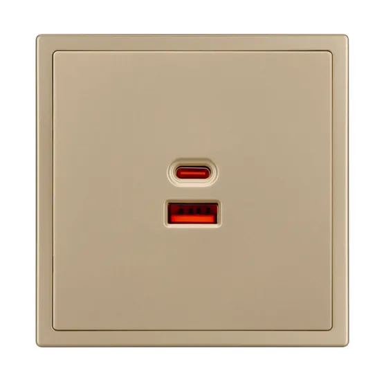 Фото #2 товара ARL NOBE USB Розетка тип A+C софт-тач золотой песок SCT-MUAC-SFPL-FC-GD (65W, QC3) (Arlight, -)