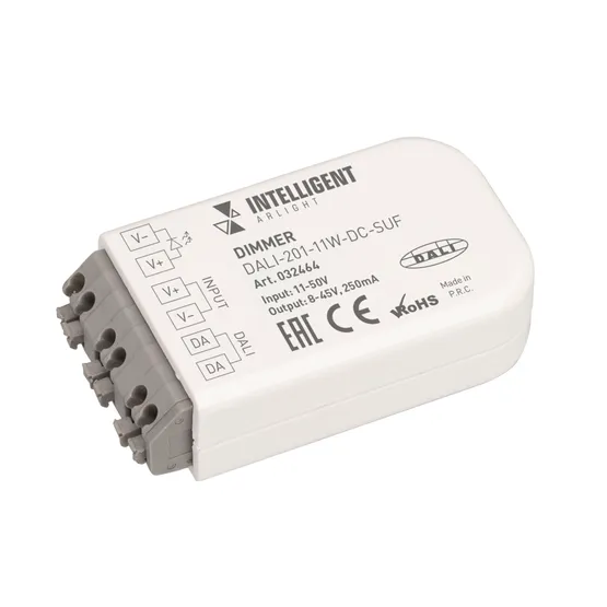 Фото товара INTELLIGENT ARLIGHT Диммер DALI-201-11W-DC-SUF (8-45V DC, 250mА) (IARL, IP20 Пластик, 3 года)