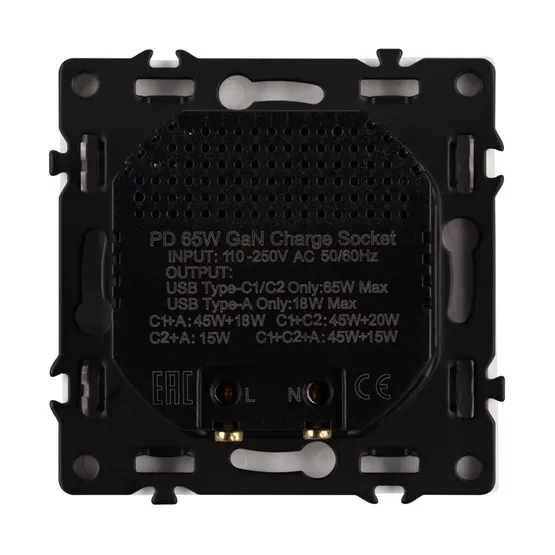Фото #4 товара Механизм розетки с быстрой USB зарядкой SCT-NOBE-MUACC-SFPL-FC-IS (65W, QC3) (Arlight, -)
