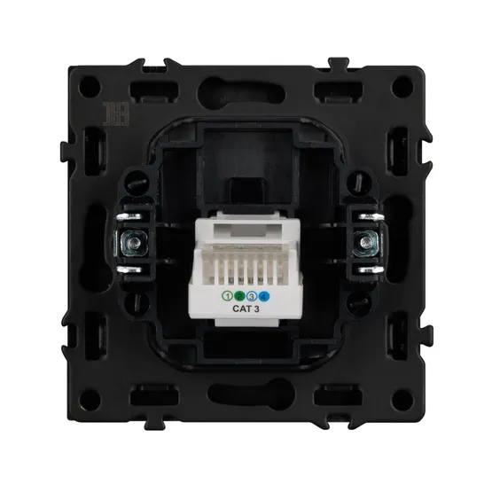 Фото #2 товара Механизм телефонной розетки SCT-NOBE-MTL1-SFPL-BK (RJ-11, 4C) (Arlight, Черный оникс)