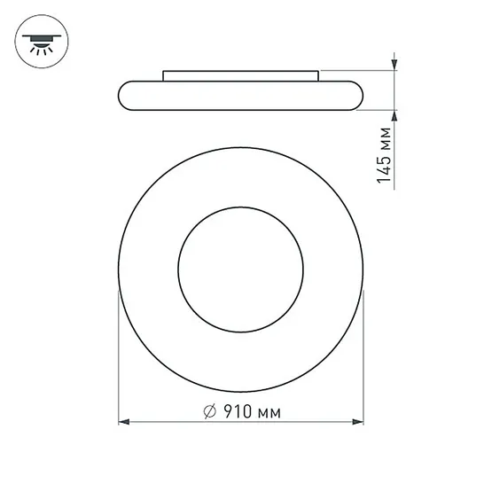 Фото #4 товара Светильник ALT-TOR-BB910SW-120W Warm White (Arlight, IP20 Пластик, 3 года)