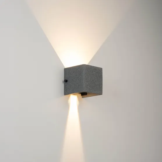 Фото #4 товара Светильник LGD-PERAN-WALL-S120x120-6W Warm3000 (BK, 0-80 deg, 230V) (Arlight, IP65 Бетон, 3 года)