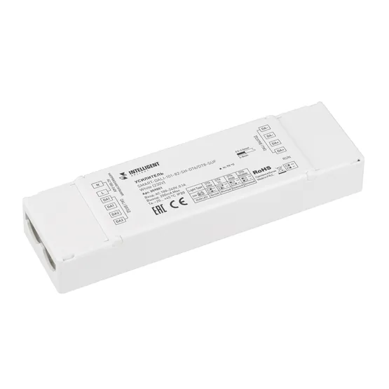 Фото товара INTELLIGENT ARLIGHT Усилитель SMART-DALI-101-82-SH-DT6/DT8-SUF White (230V) (IARL, IP20 Пластик, 5 лет)