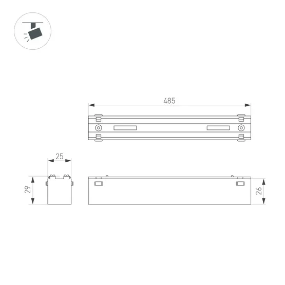 Фото #4 товара Светильник MAG-VIBE-FLAT-L485-24W Warm3000 (WH, 100 deg, 48V) (Arlight, IP20 Металл, 5 лет)