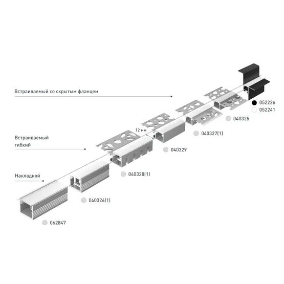 Фото #5 товара Профиль СEIL-S12-SHADOW-20-SIDE-3000 WHITE (Arlight, Алюминий)
