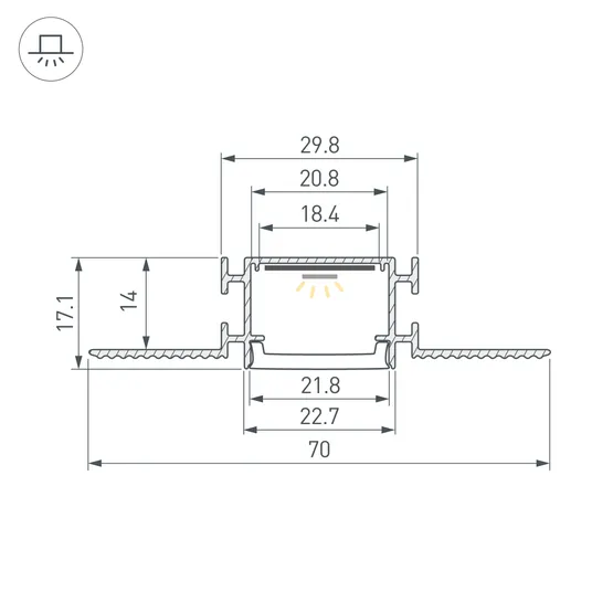 Фото #3 товара Профиль FANTOM-W23-2000 ANOD (Arlight, Алюминий)