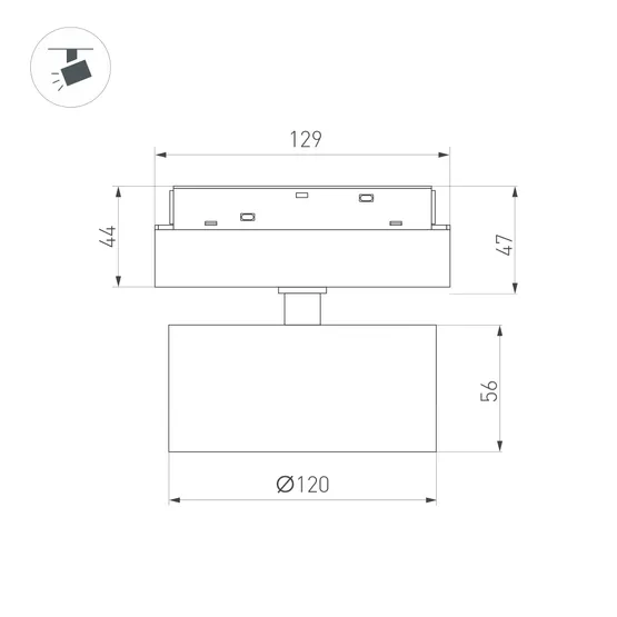 Фото #3 товара Светильник MAG-ORIENT-RONDO-R120-15W Warm3000 (BK, 110 deg, 48V) (Arlight, IP20 Металл, 5 лет)