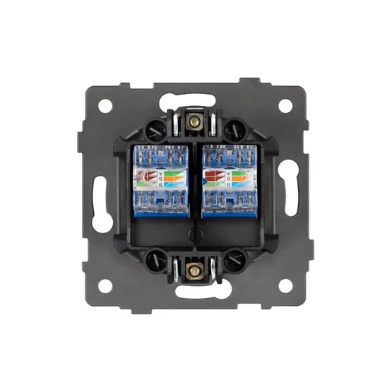 Фото #3 товара Механизм компьютерной розетки двойной SCT-MPC2-PL-BK-V (RJ-45, CAT6) (Arlight, -)
