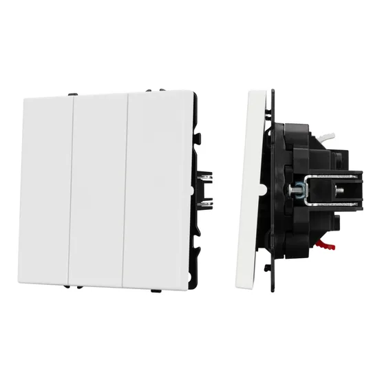 Фото #1 товара Механизм выключателя трехклавишный непроходной SWT-NOBE-MK03-SFPL-WH (230V, 10A) (Arlight, Белый кварц)