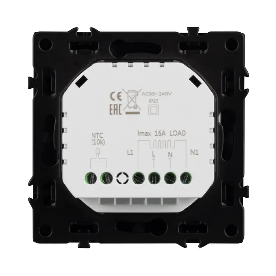 Фото #4 товара Терморегулятор SWT-NOBE-MTE-SFPL-BK (электрический тёплый пол) (Arlight, Черный оникс)