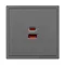 Минифото #2 товара Механизм розетки с быстрой USB зарядкой SCT-NOBE-MUAC-SFPL-FC-GR (65W, QC3) (Arlight, Серый базальт)
