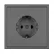 Минифото #3 товара Механизм электрической розетки SCT-NOBE-MEU1-SFPL-GR (230V, 16A) (Arlight, Серый базальт)